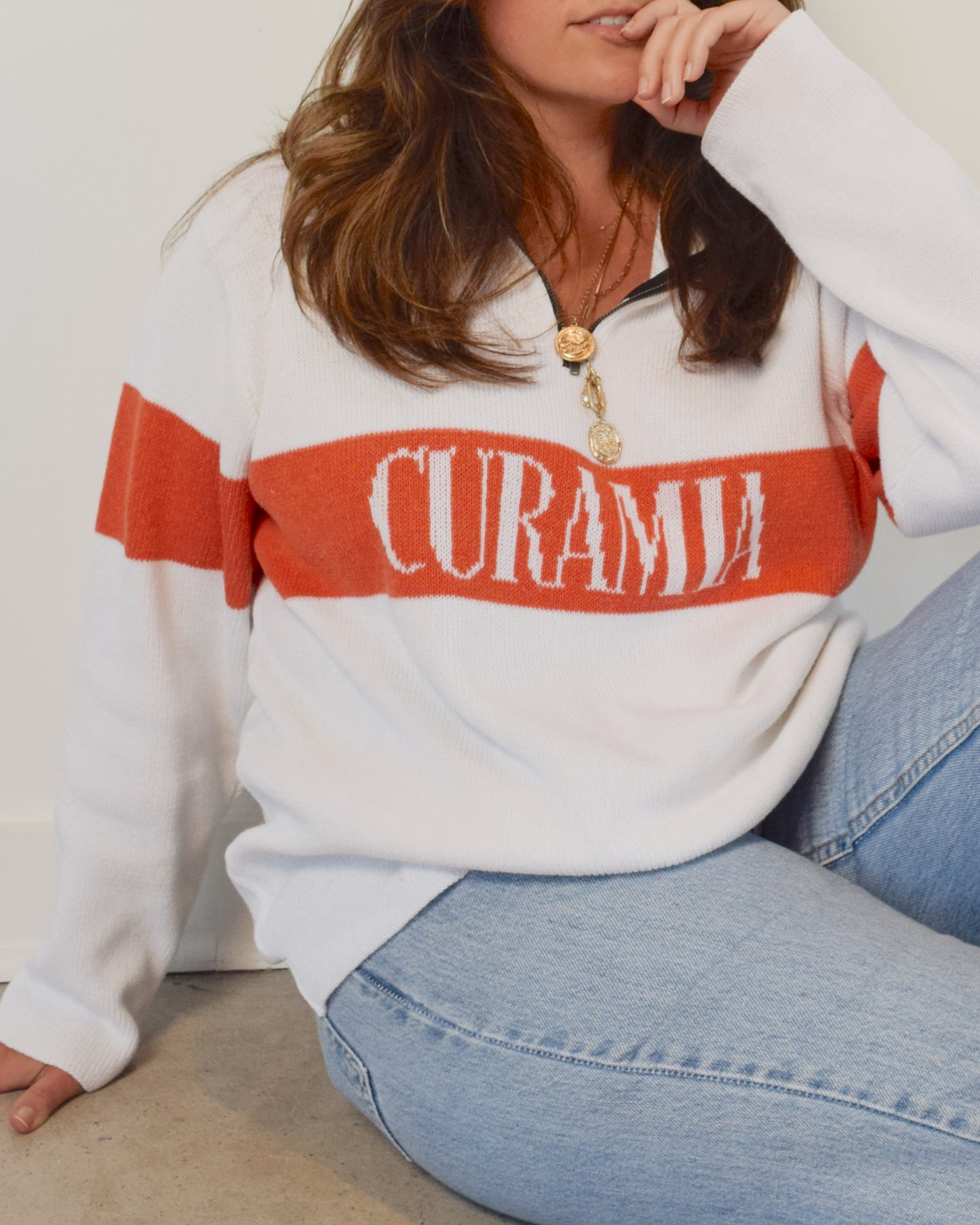 Tequila Sunrise Quarter-Zip (White)