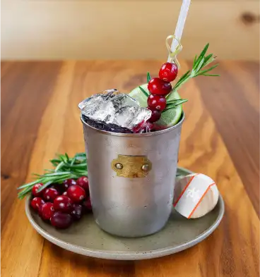 A festive mix of tequila, cranberry, and ginger beer
